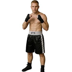 FIGHT-FIT - Boxing Shorts Long / Black-White / Small