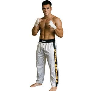 FIGHT-FIT - Kickboxing Pants / Satin / White / Small