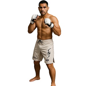 FIGHT-FIT - Fightshorts MMA Shorts / Brazilian / White / Medium
