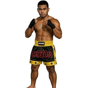 FIGHTERS - Muay Thai Shorts / Schwarz-Gelb / Medium