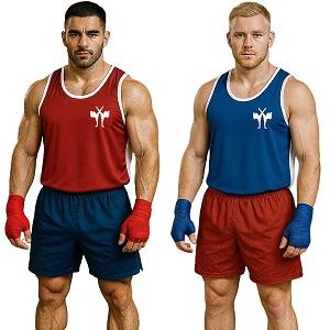 FIGHTERS - Boxing Shirt / Reversable / Rot + Blau / Small