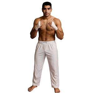 FIGHTERS - Pantalones de kickboxing / Lycra / Blanco / Medium