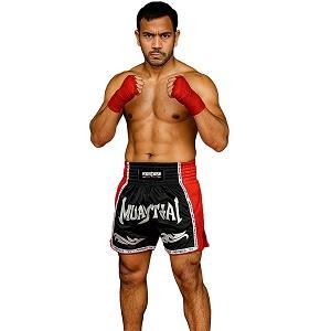 FIGHTERS - Thaibox Shorts / Elite Muay Thai / Schwarz-Rot / Medium