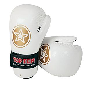 Top Ten - Point Fighting Gloves / White-Gold / Large
