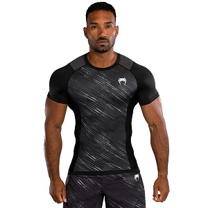 Venum - Rashguard / Tectonic Rapid / Short Sleeve / Schwarz-Grau / Medium
